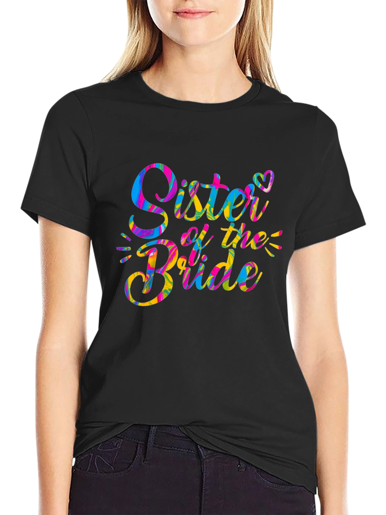 Sister of the Bride T-Shirt - Colorful Wedding Party Tee
