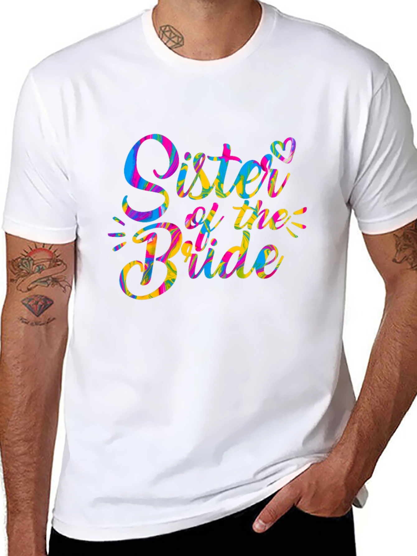 Sister of the Bride T-Shirt - Colorful Wedding Party Tee