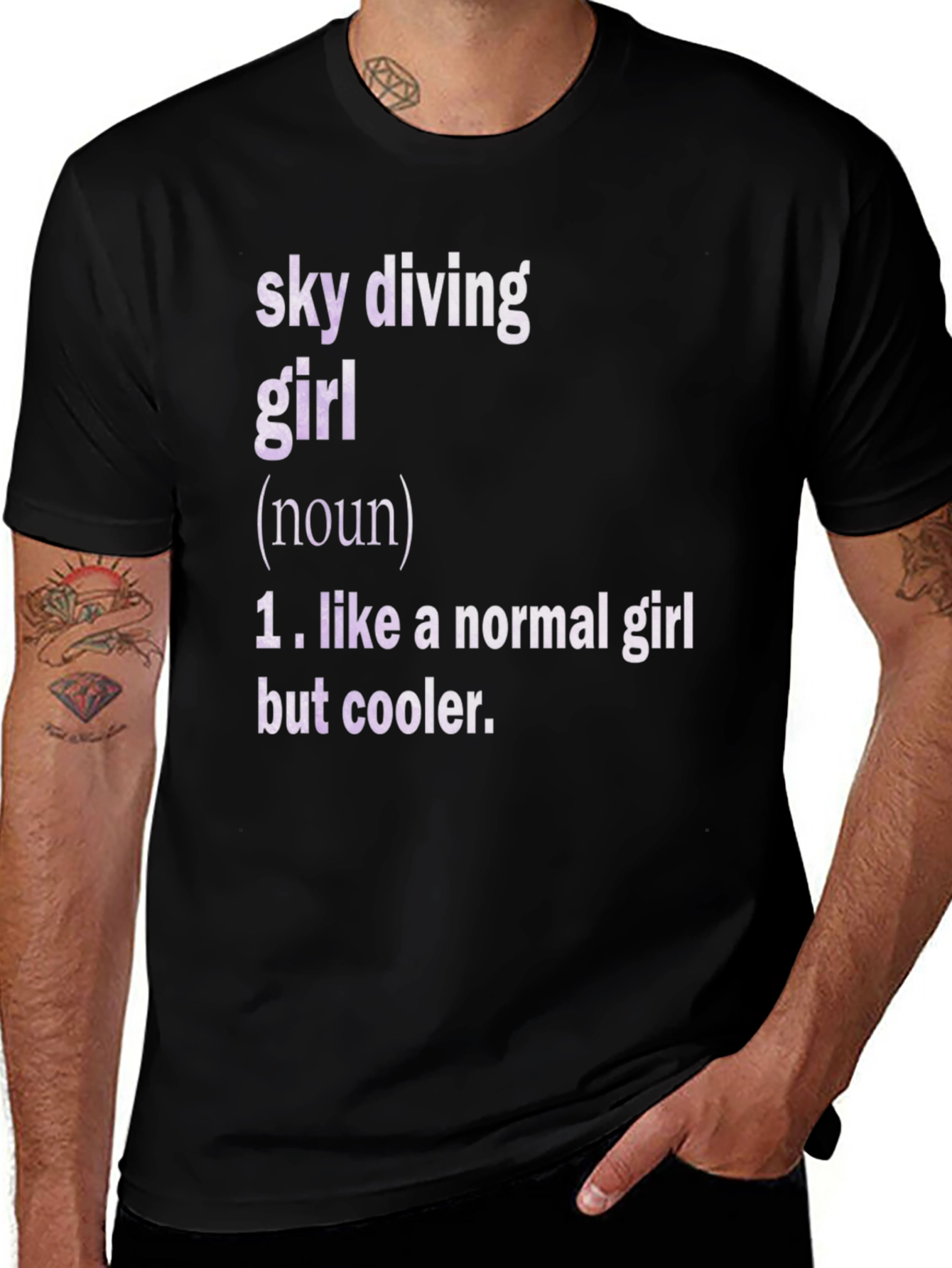 Sky Diving Girl Definition T-Shirt - Cool Graphic Tee