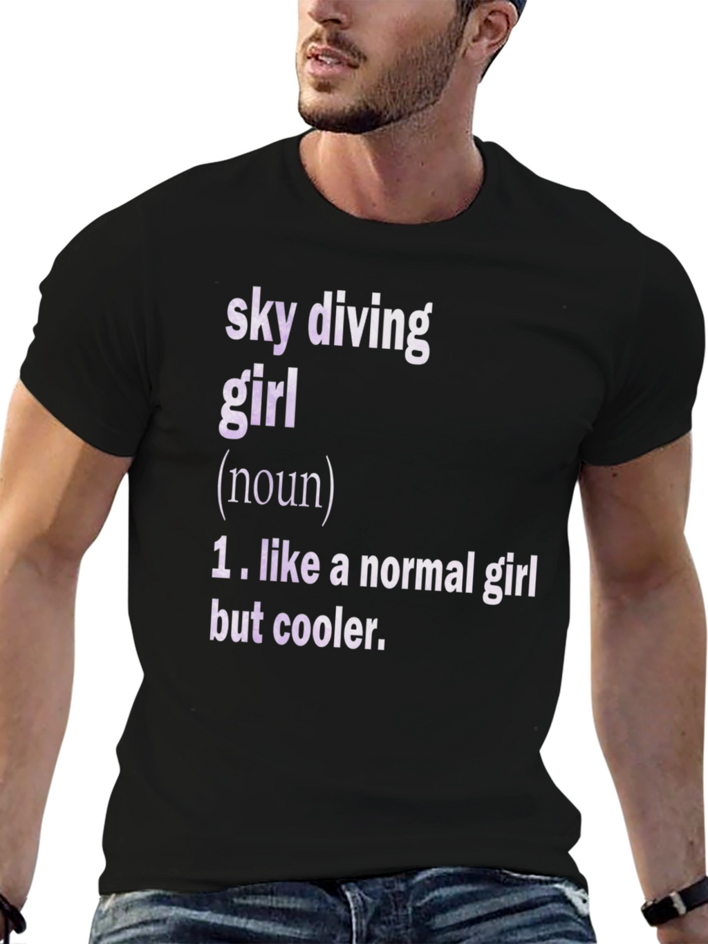 Sky Diving Girl Definition T-Shirt - Cool Graphic Tee