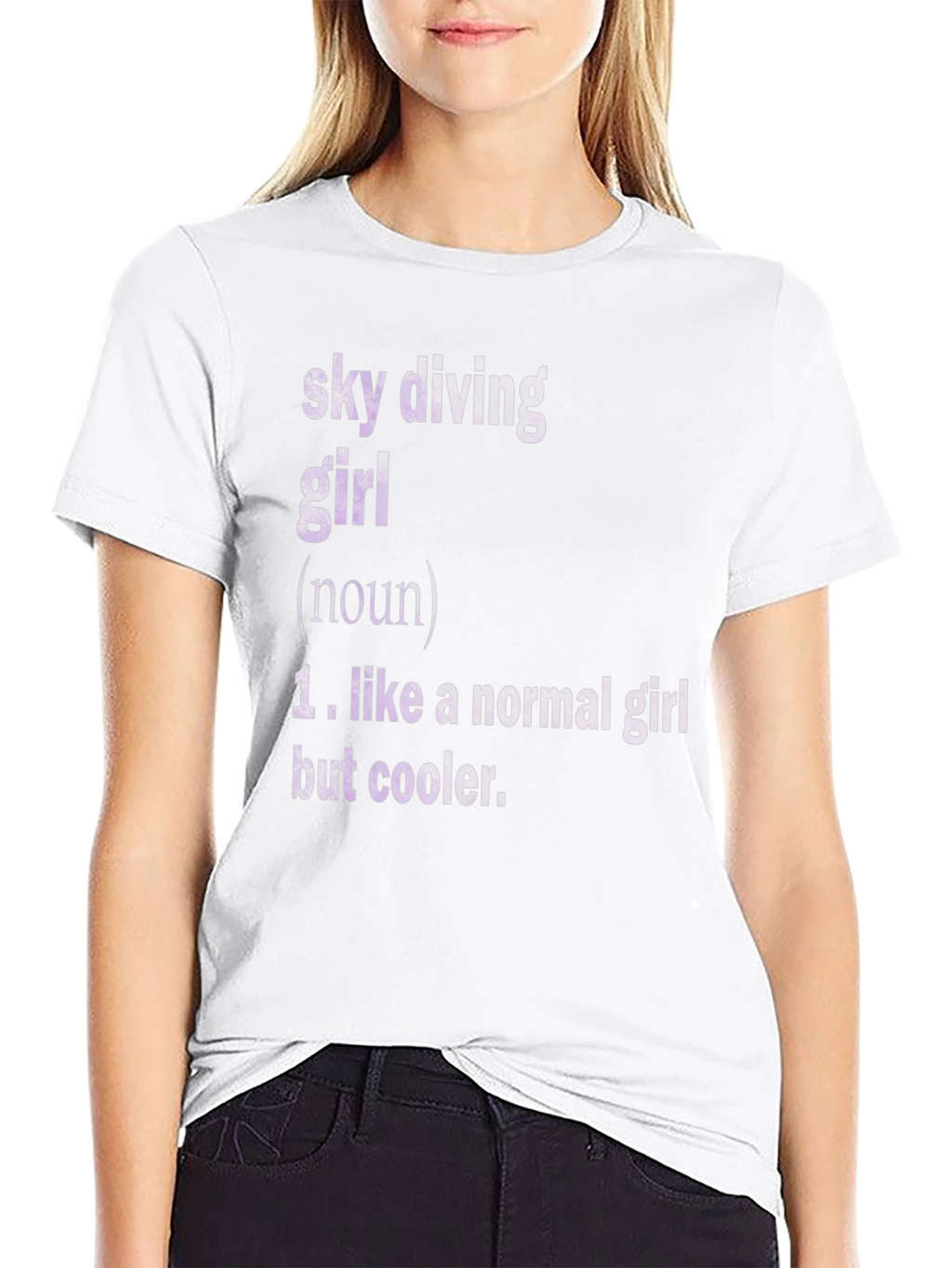 Sky Diving Girl Definition T-Shirt - Cool Graphic Tee