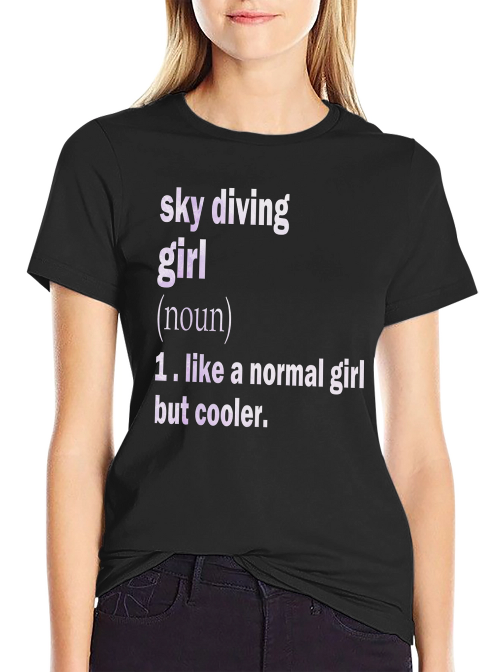 Sky Diving Girl Definition T-Shirt - Cool Graphic Tee