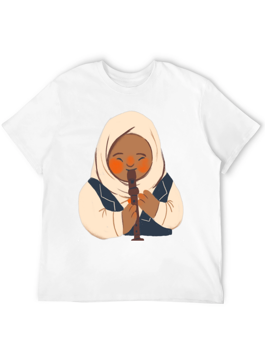 Girl in Hijab Playing Recorder T-Shirt