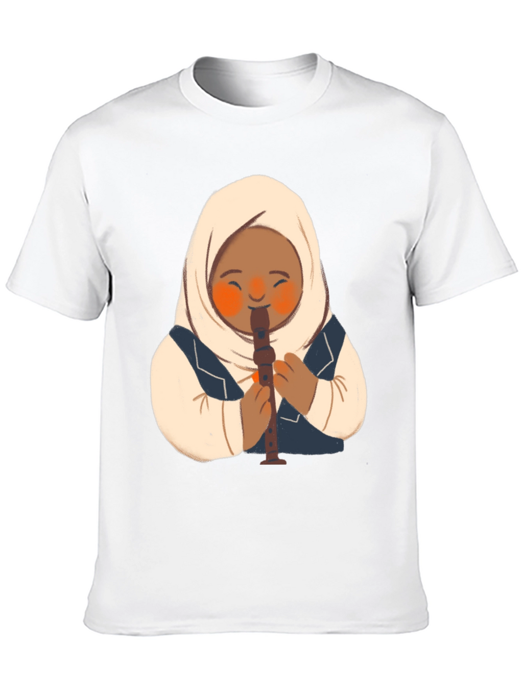 Girl in Hijab Playing Recorder T-Shirt