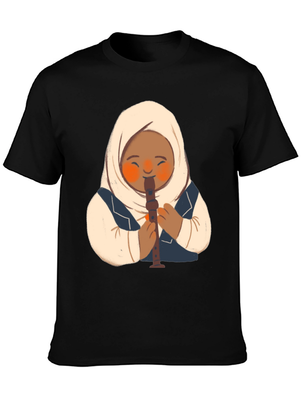 Girl in Hijab Playing Recorder T-Shirt
