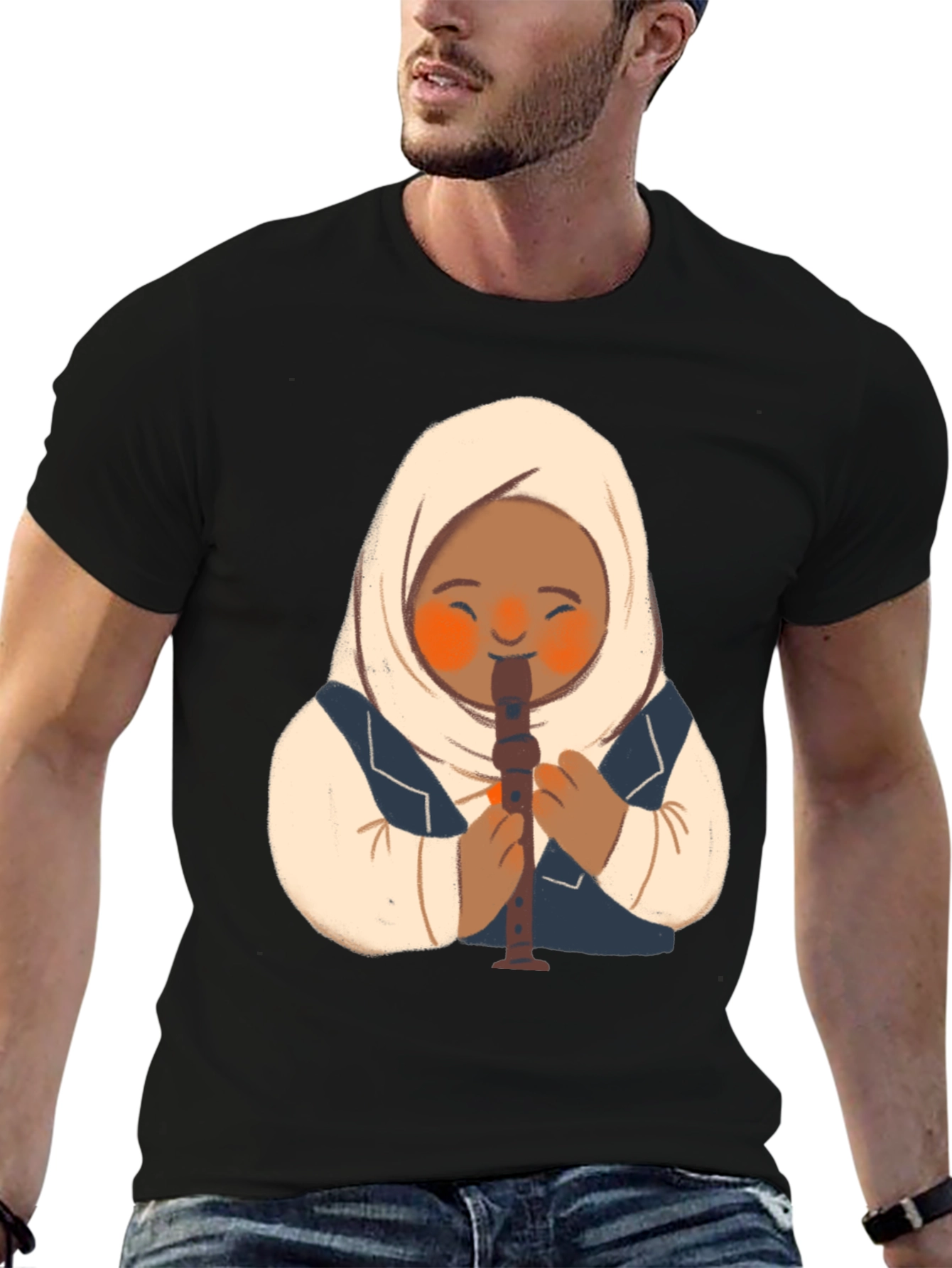 Girl in Hijab Playing Recorder T-Shirt