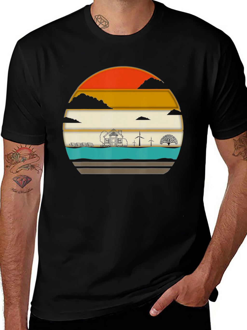 Eco-Friendly T-Shirt: Solar & Wind Power