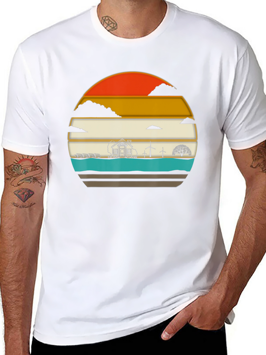 Eco-Friendly T-Shirt: Solar & Wind Power
