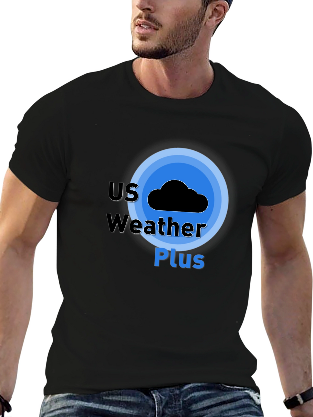 US Weather Plus Graphic Tee - Black