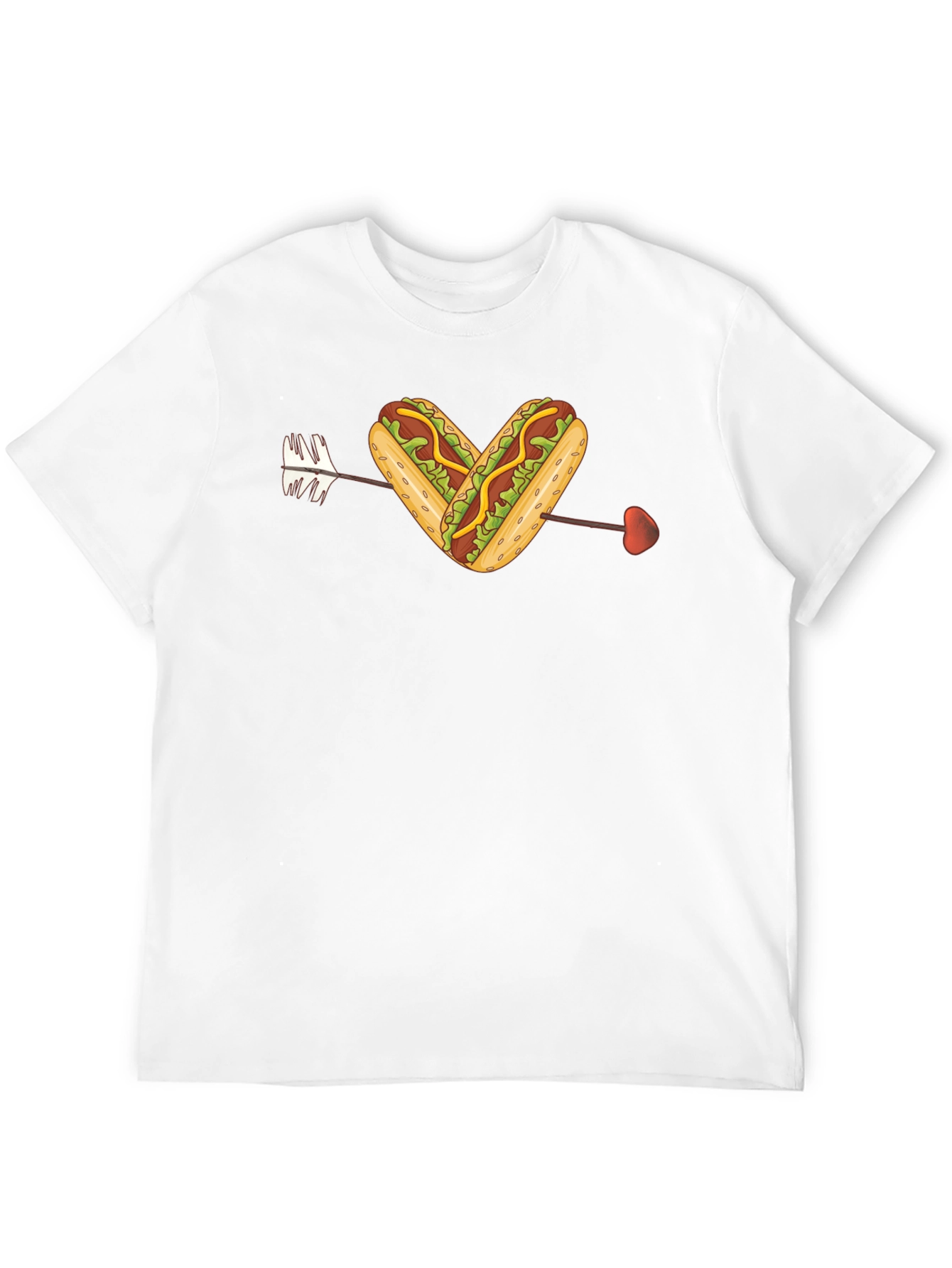Heart Hotdog Graphic T-Shirt - Black Cotton Tee