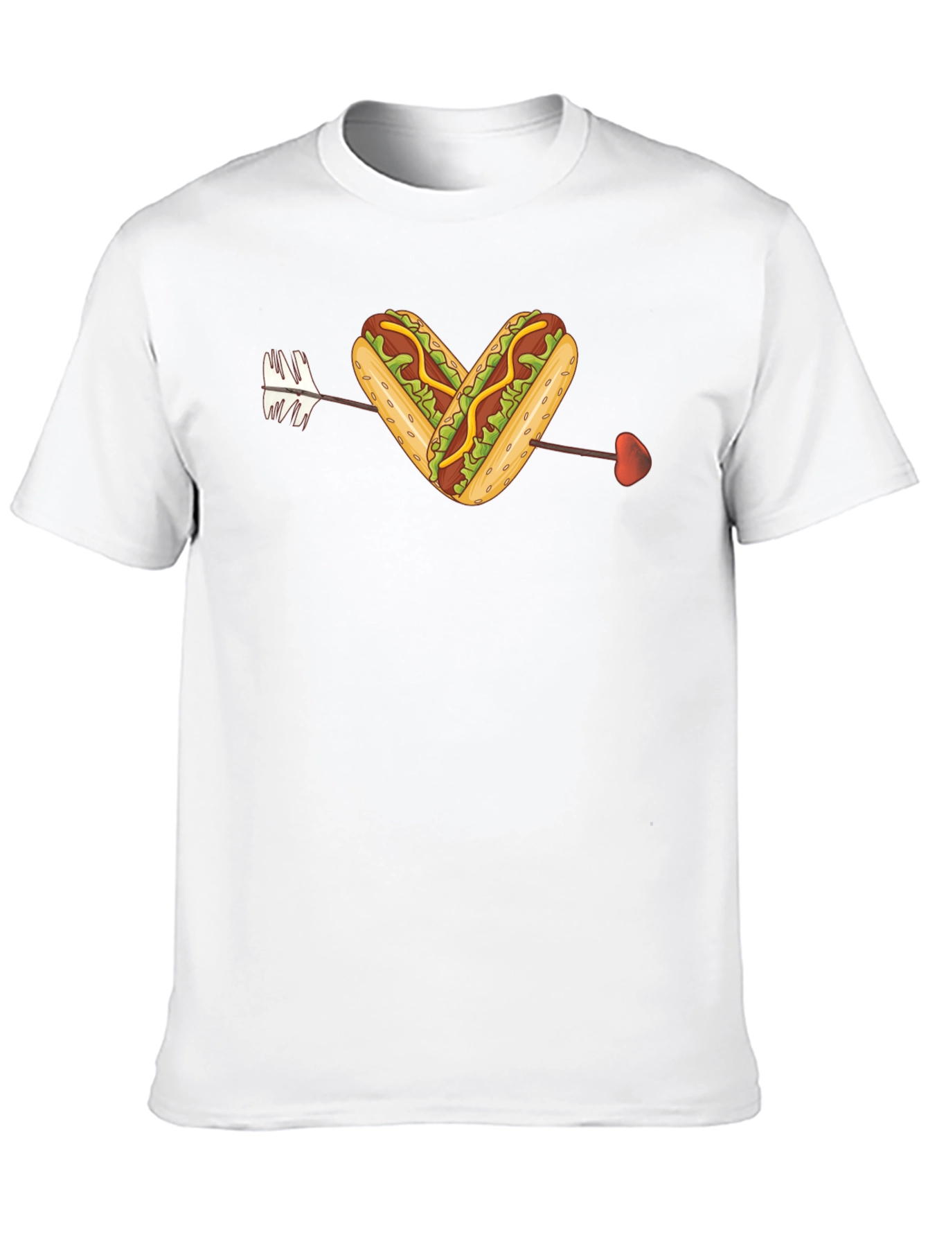 Heart Hotdog Graphic T-Shirt - Black Cotton Tee