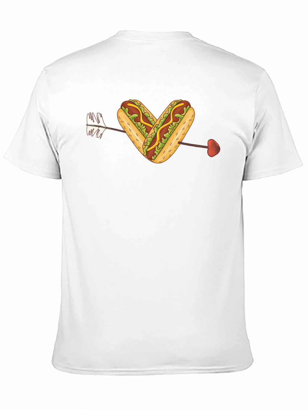 Heart Hotdog Graphic T-Shirt - Black Cotton Tee