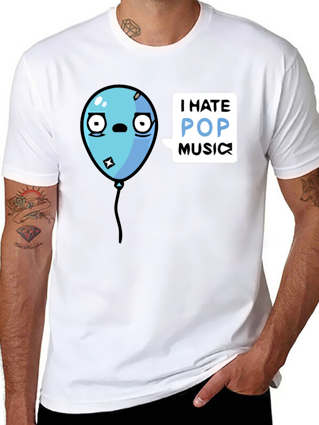 I Hate Pop Music Balloon Graphic Tee - Black