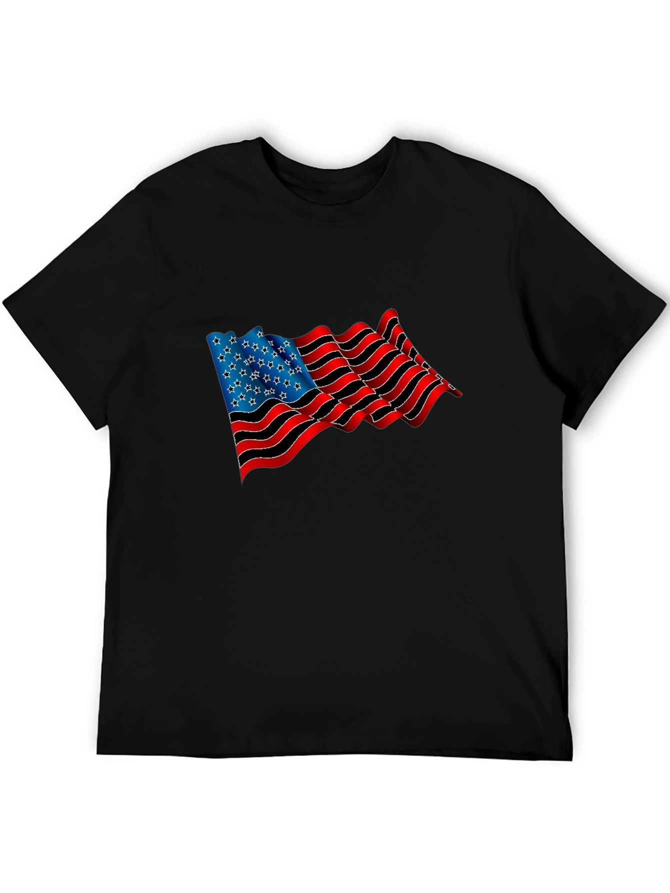 American Flag Graphic Black T-Shirt