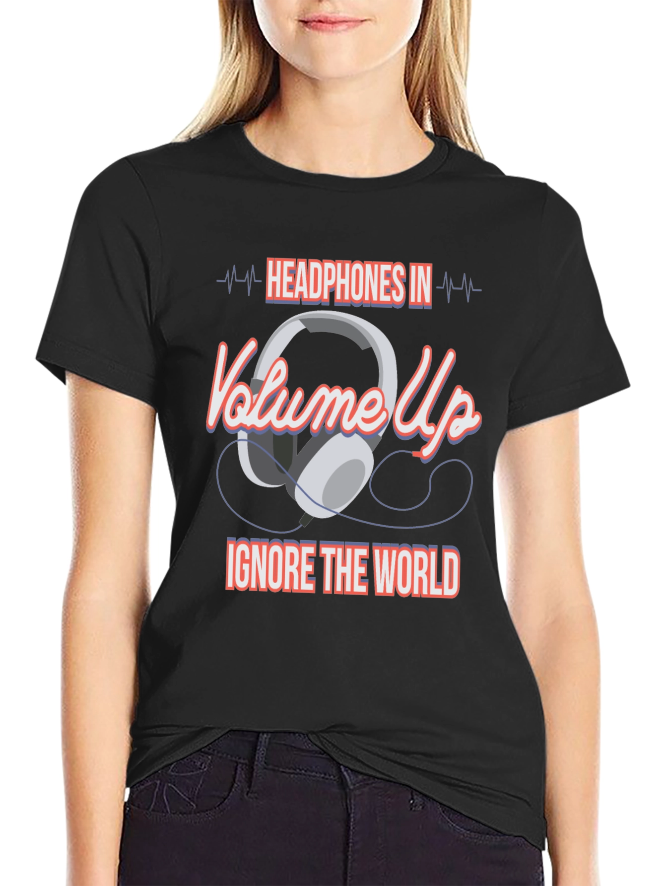 Headphones In Volume Up Graphic T-Shirt