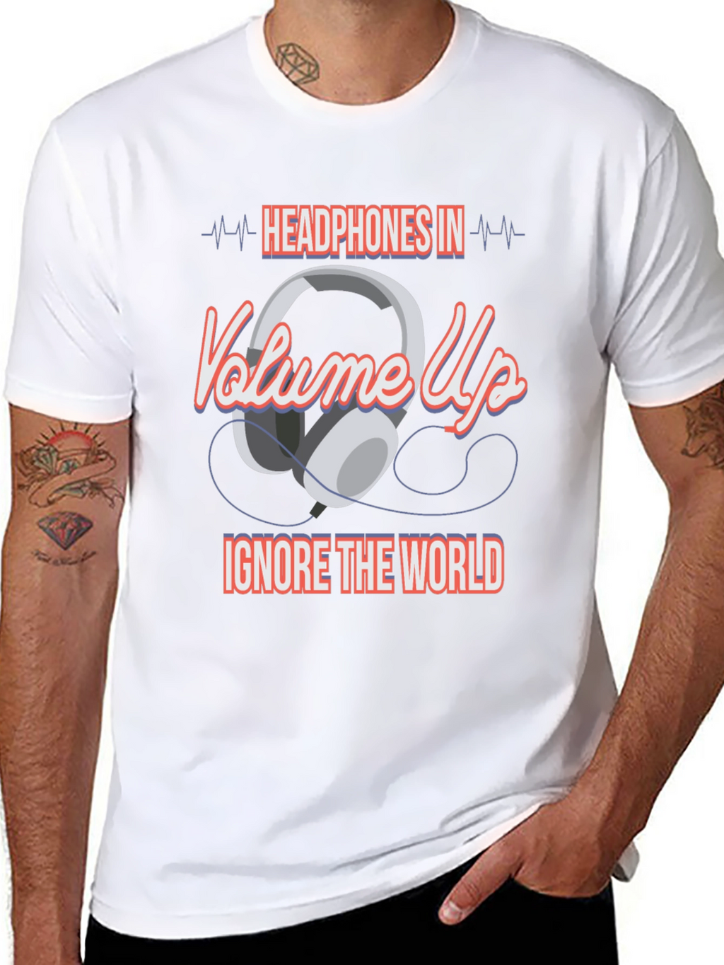 Headphones In Volume Up Graphic T-Shirt