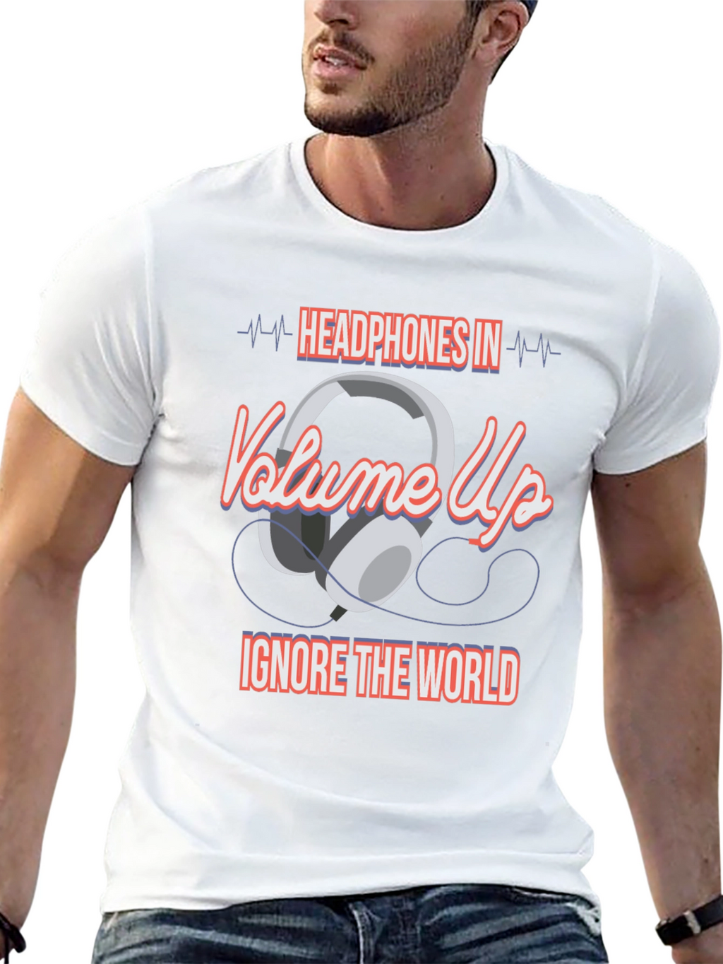 Headphones In Volume Up Graphic T-Shirt