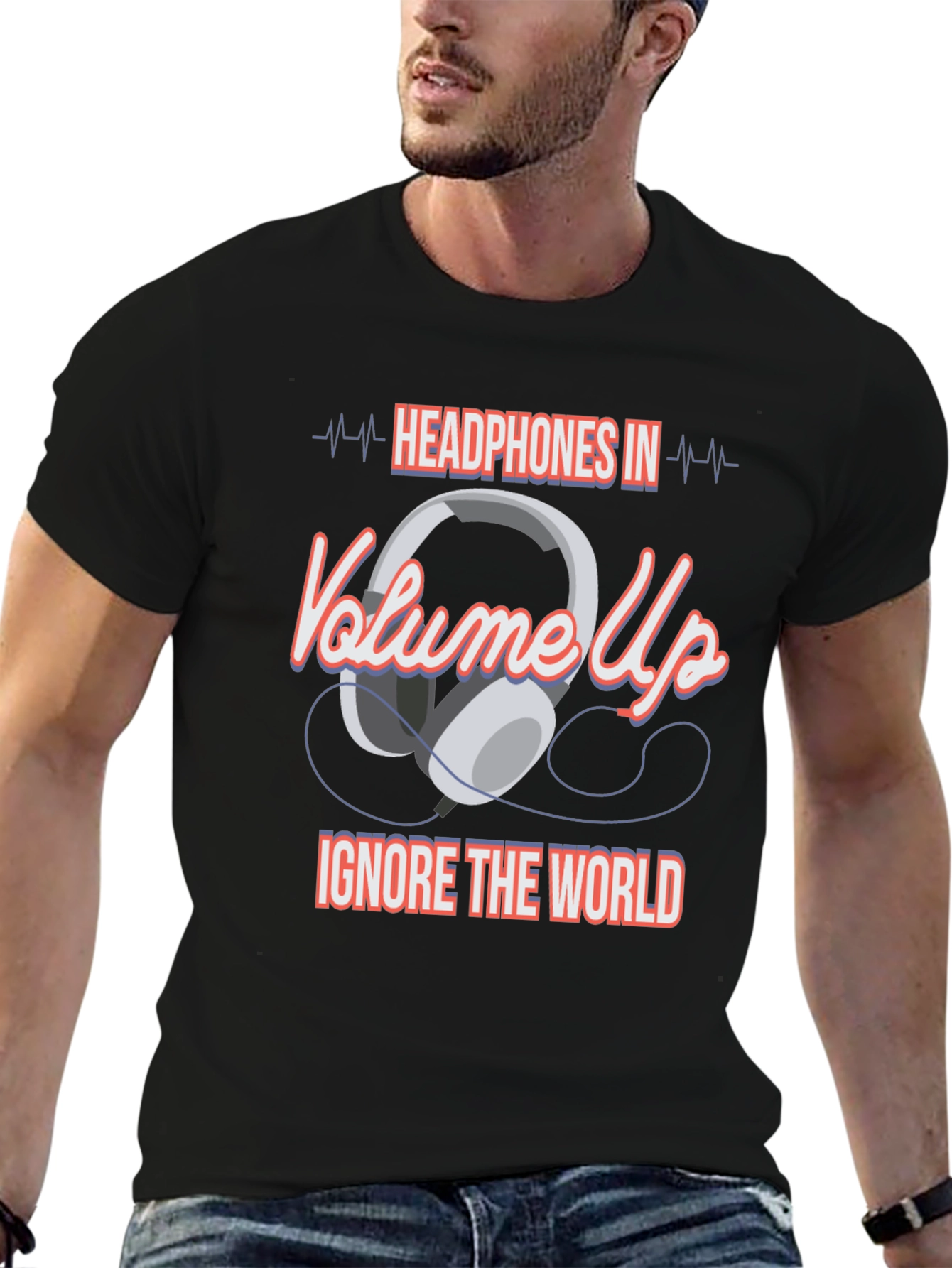 Headphones In Volume Up Graphic T-Shirt