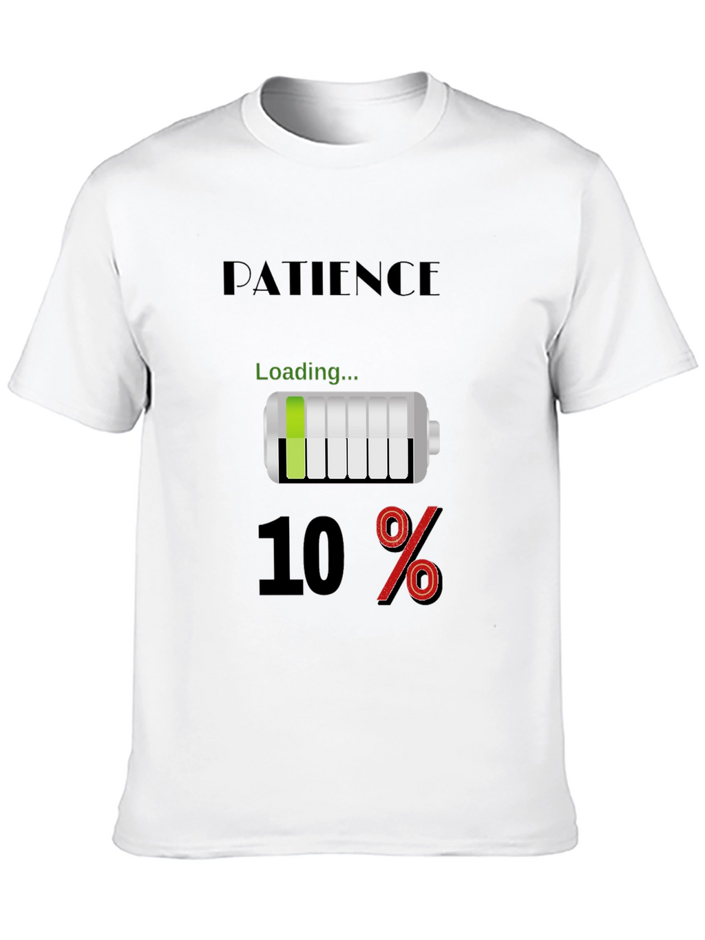 Patience Loading Funny Black T-Shirt