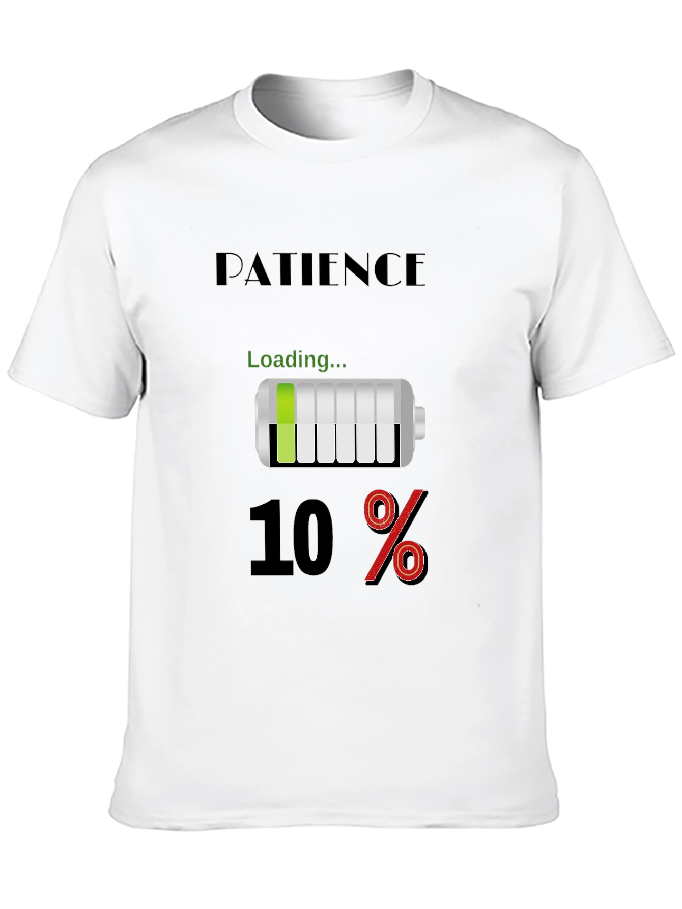 Patience Loading Funny Black T-Shirt