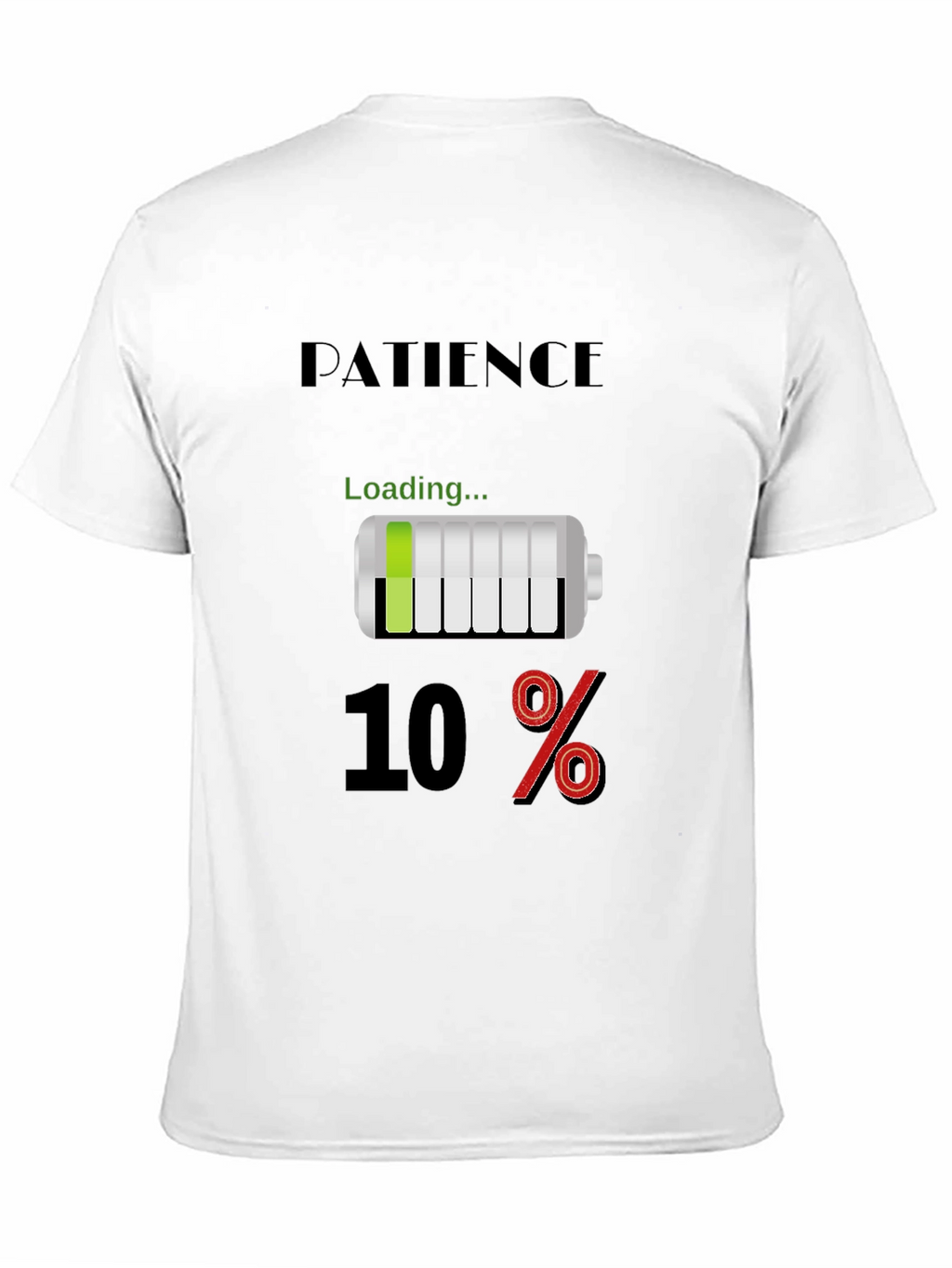 Patience Loading Funny Black T-Shirt