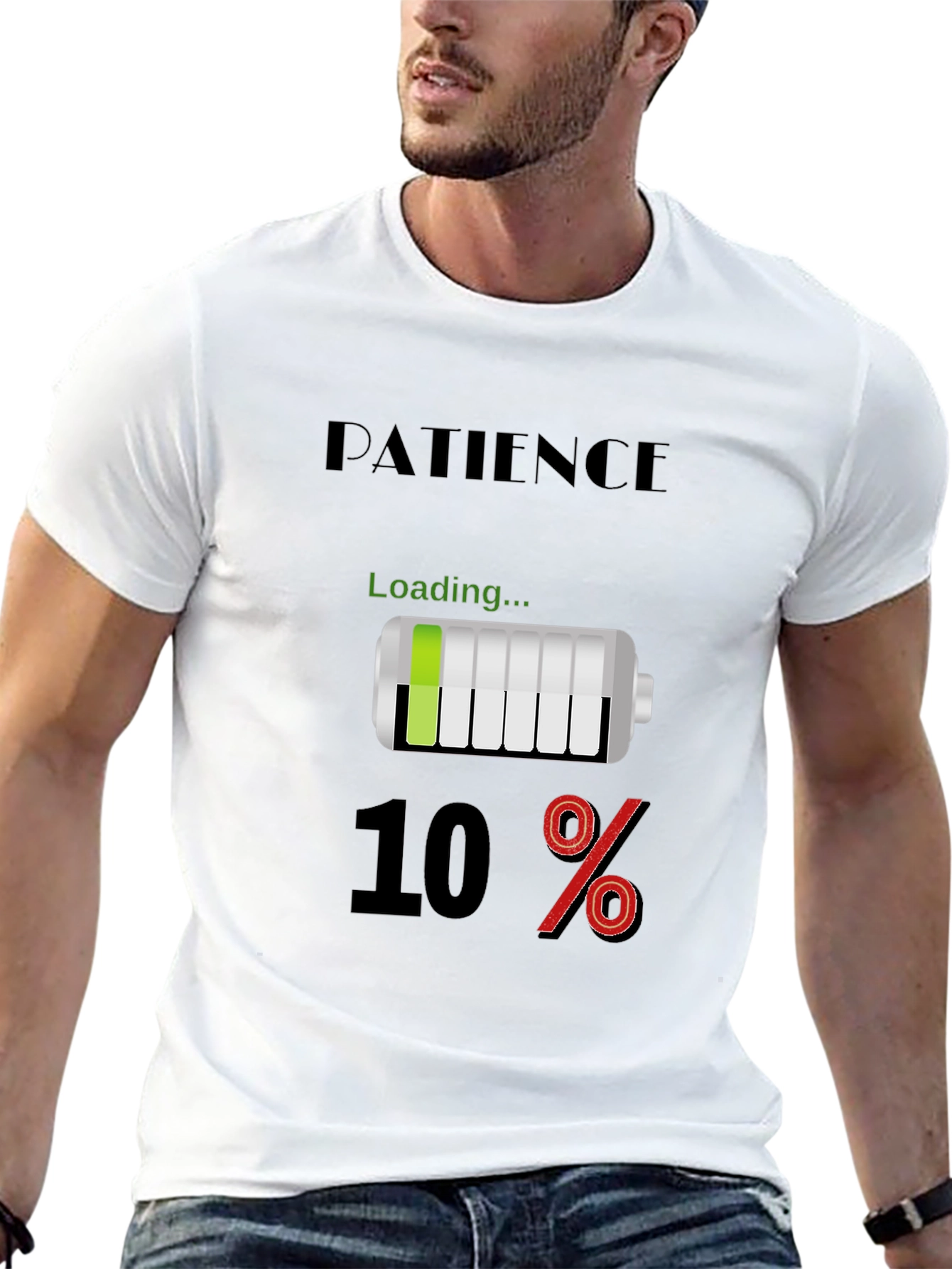 Patience Loading Funny Black T-Shirt