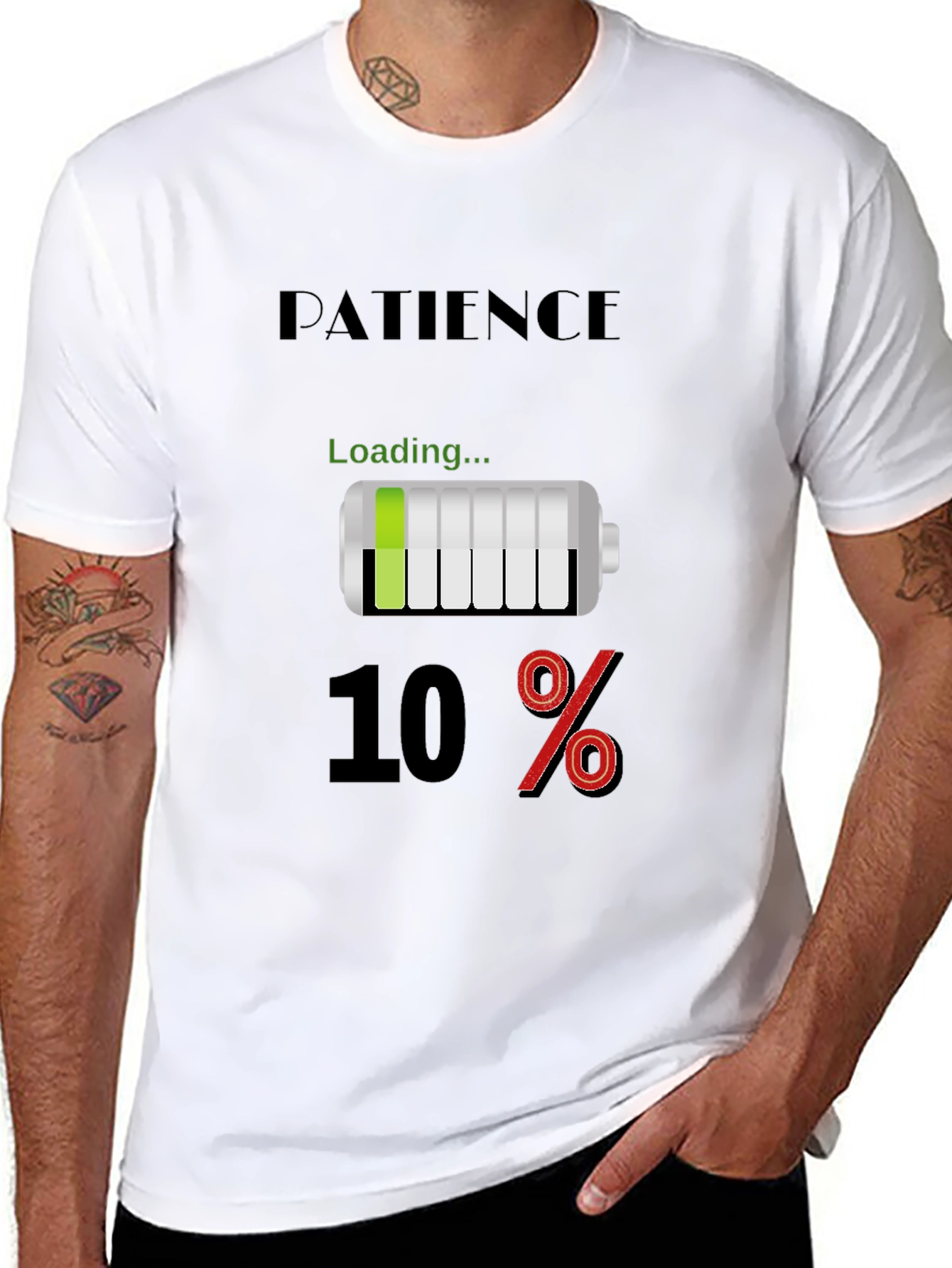 Patience Loading Funny Black T-Shirt