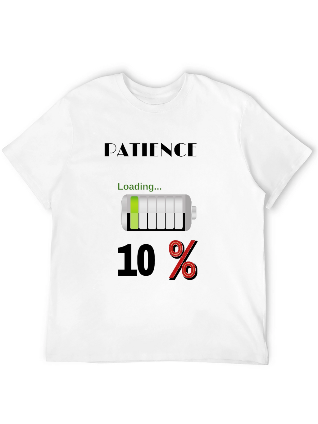 Patience Loading Funny Black T-Shirt