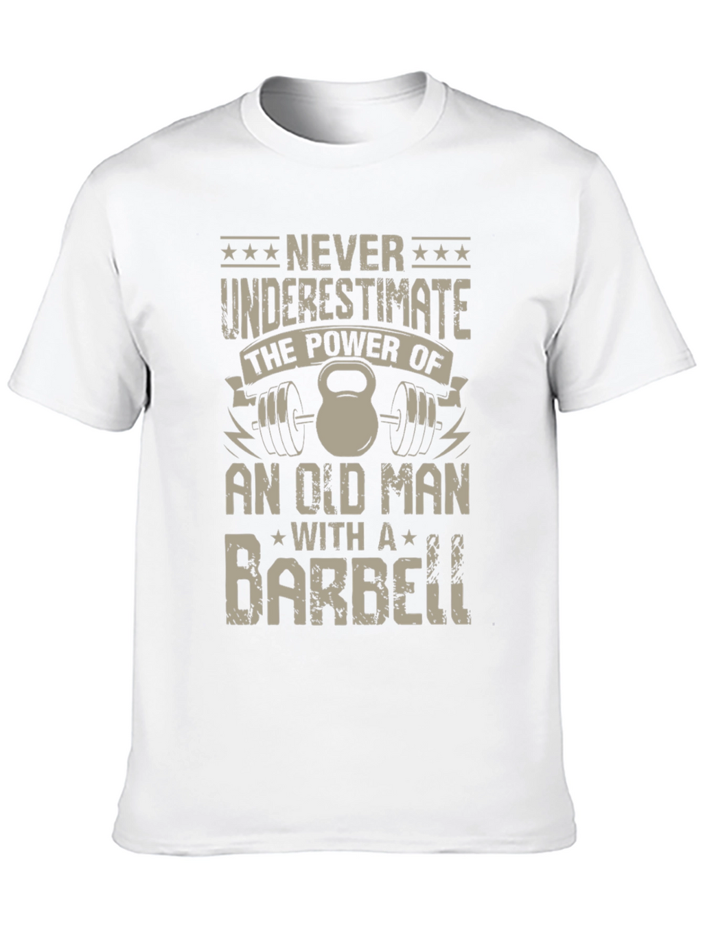 Old Man Barbell T-Shirt - Power & Strength