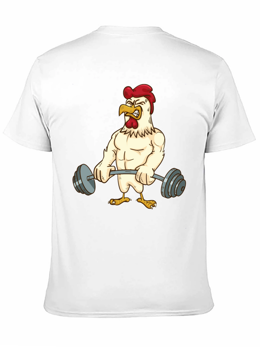 Funny Chicken Lifting Weights T-Shirt