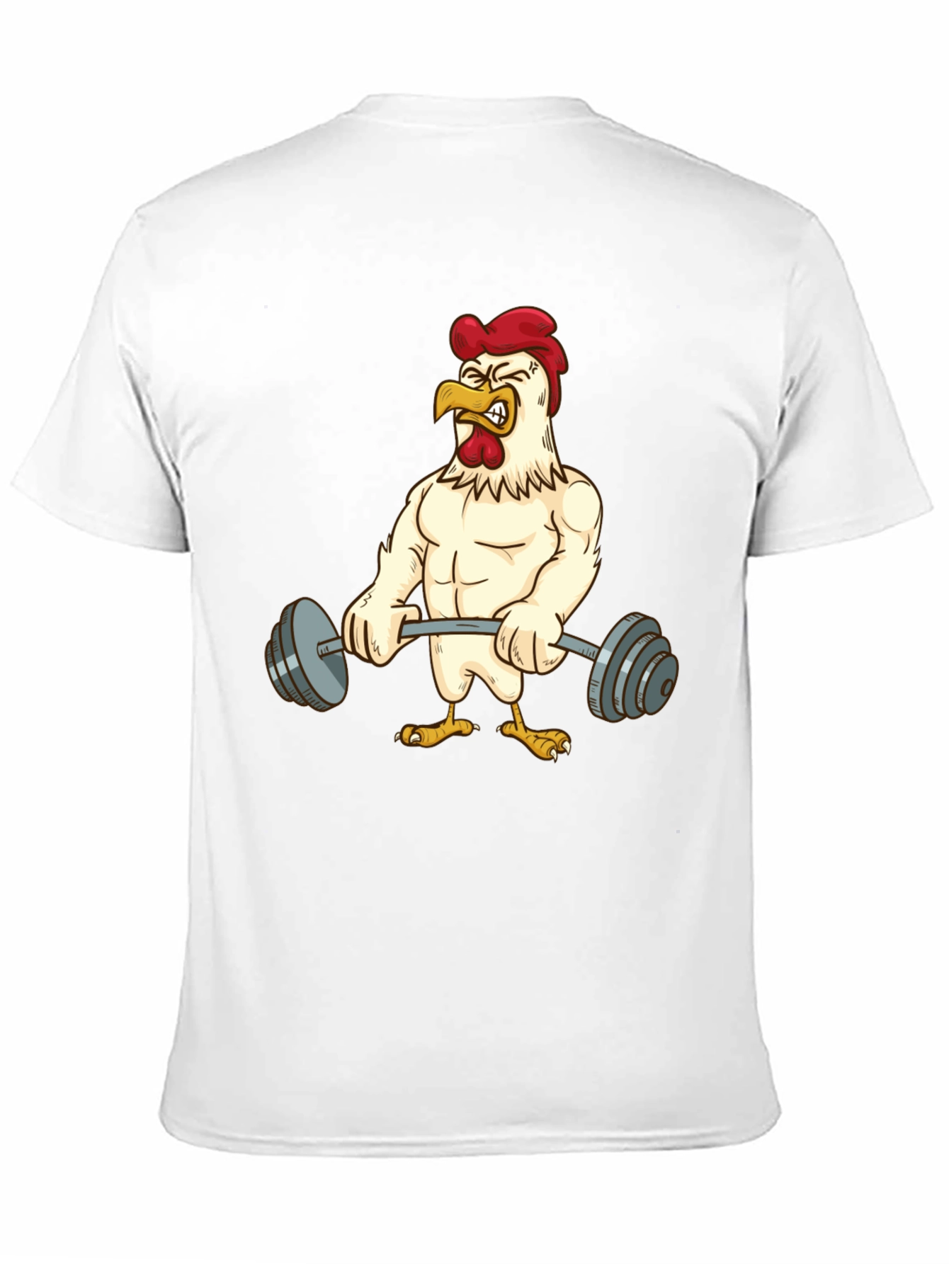 Funny Chicken Lifting Weights T-Shirt