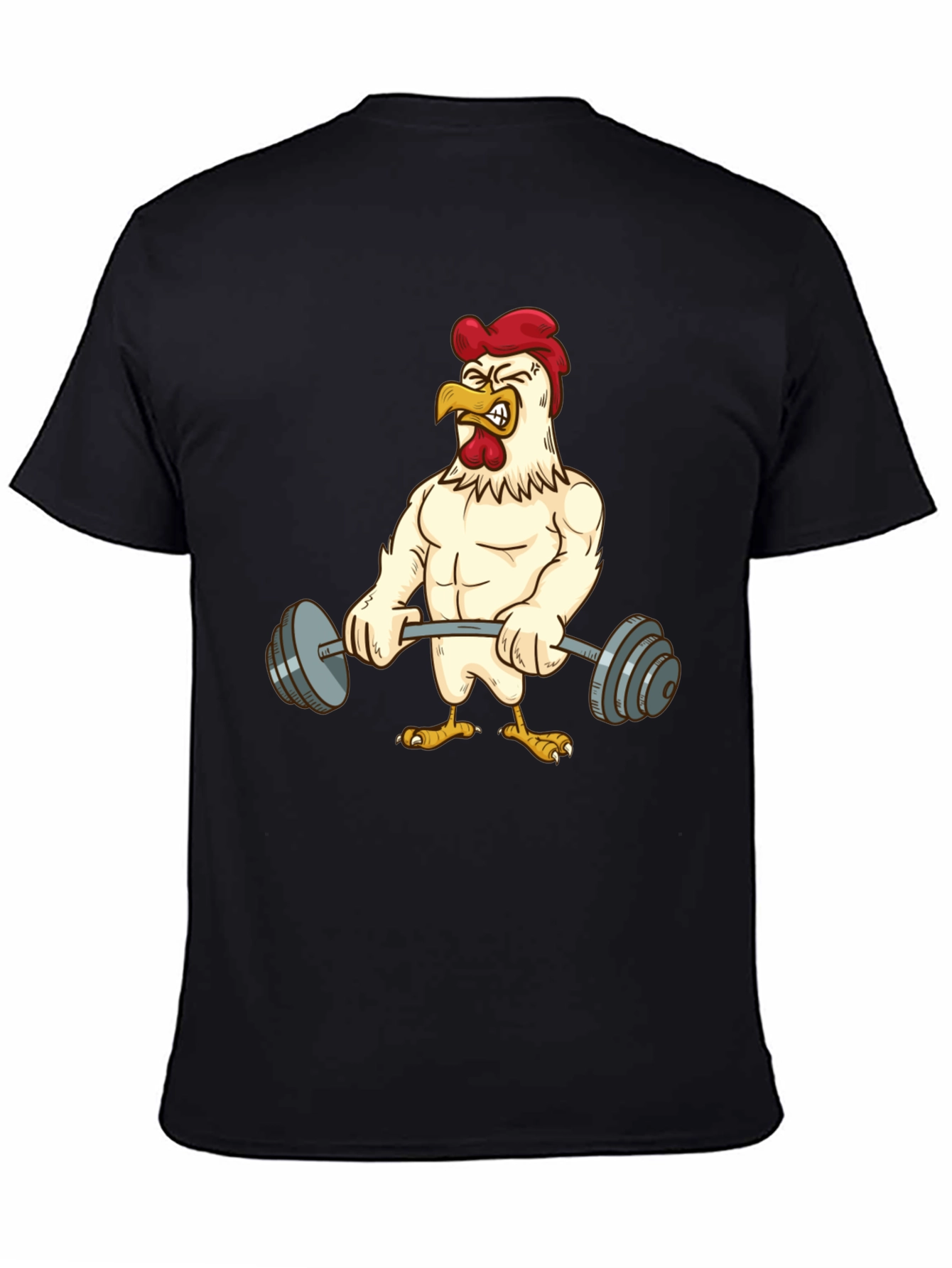Funny Chicken Lifting Weights T-Shirt