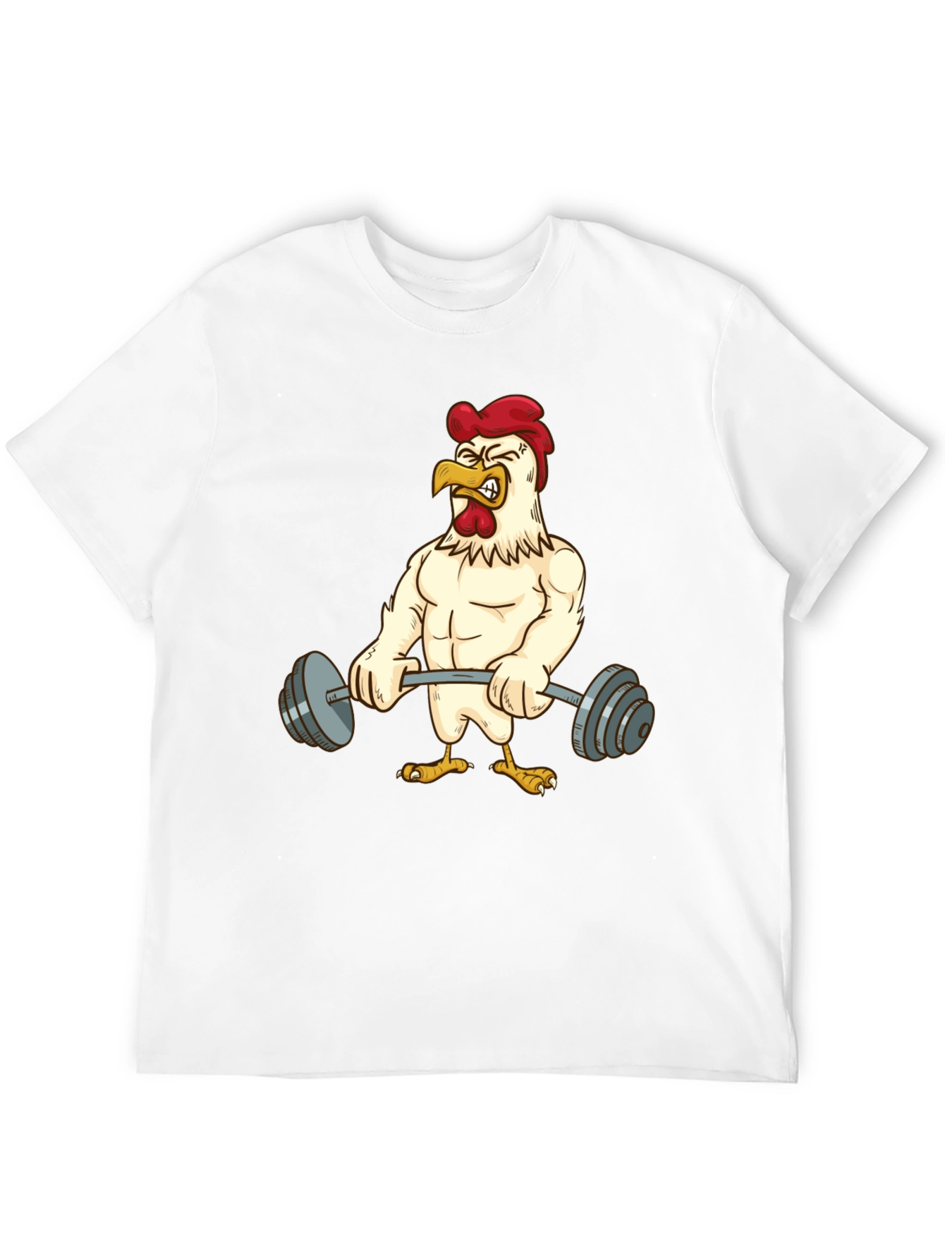 Funny Chicken Lifting Weights T-Shirt