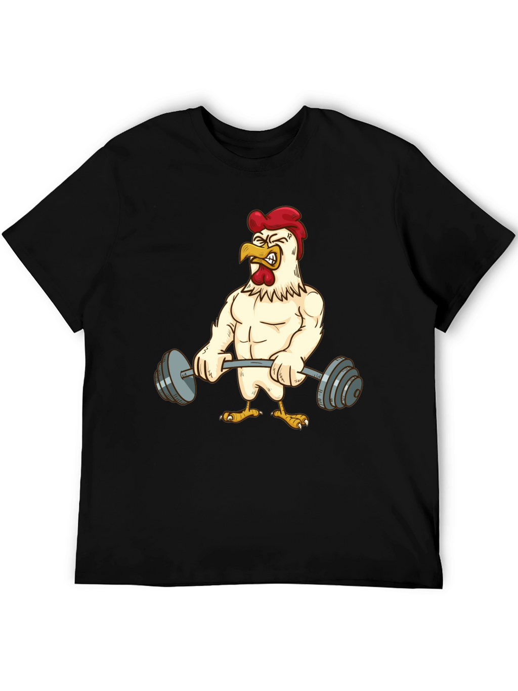 Funny Chicken Lifting Weights T-Shirt