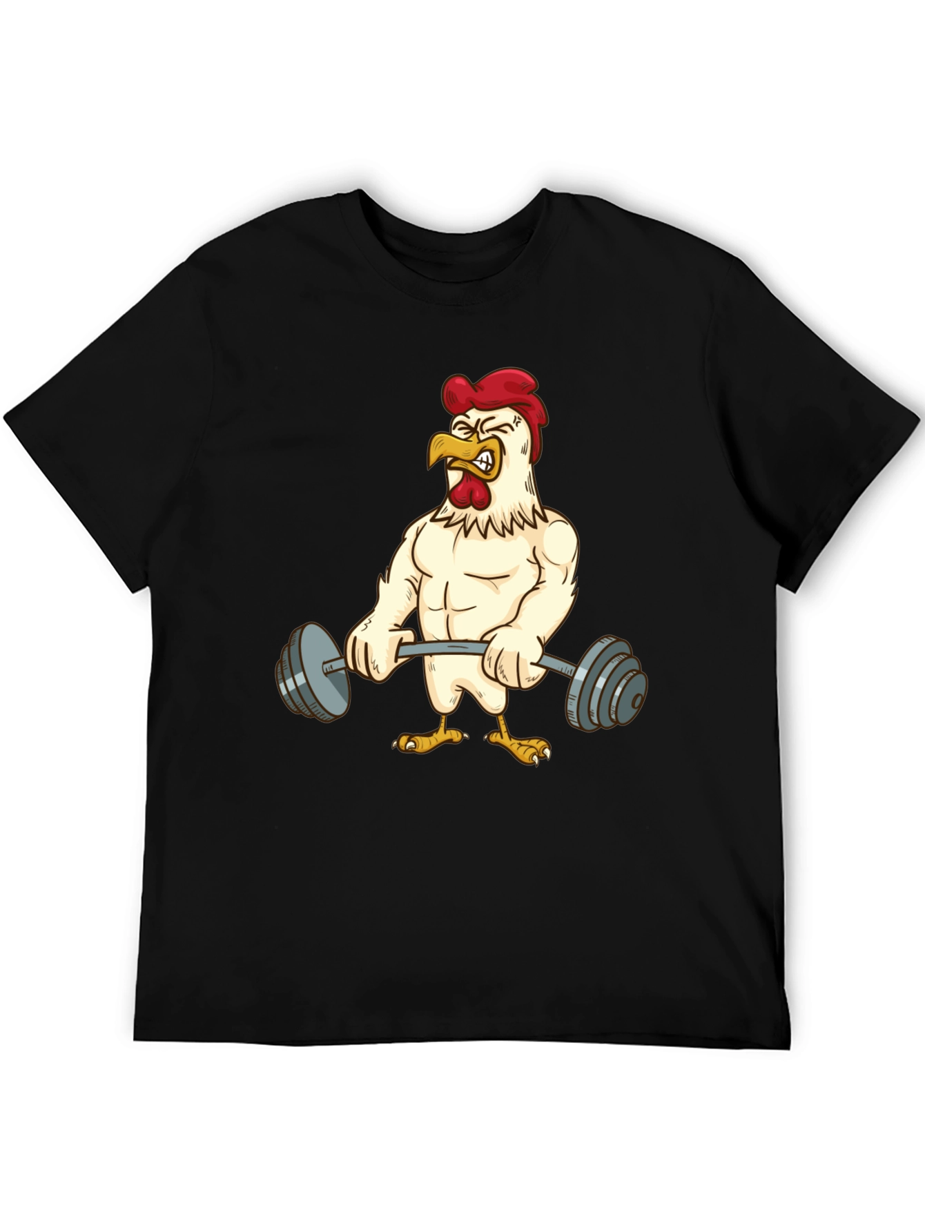 Funny Chicken Lifting Weights T-Shirt