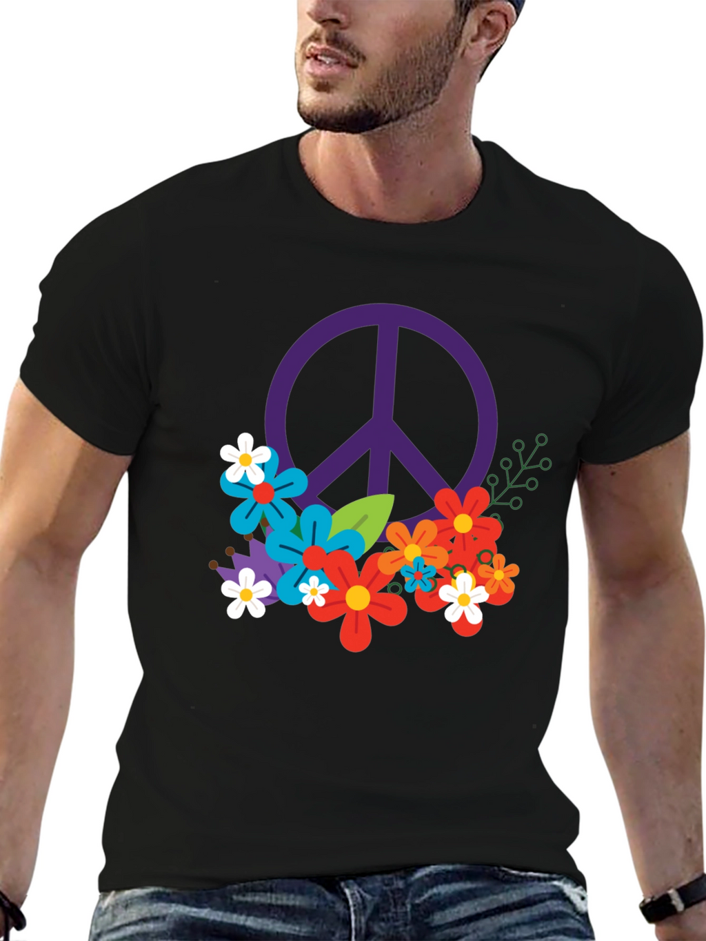 Peace & Flowers Graphic T-Shirt