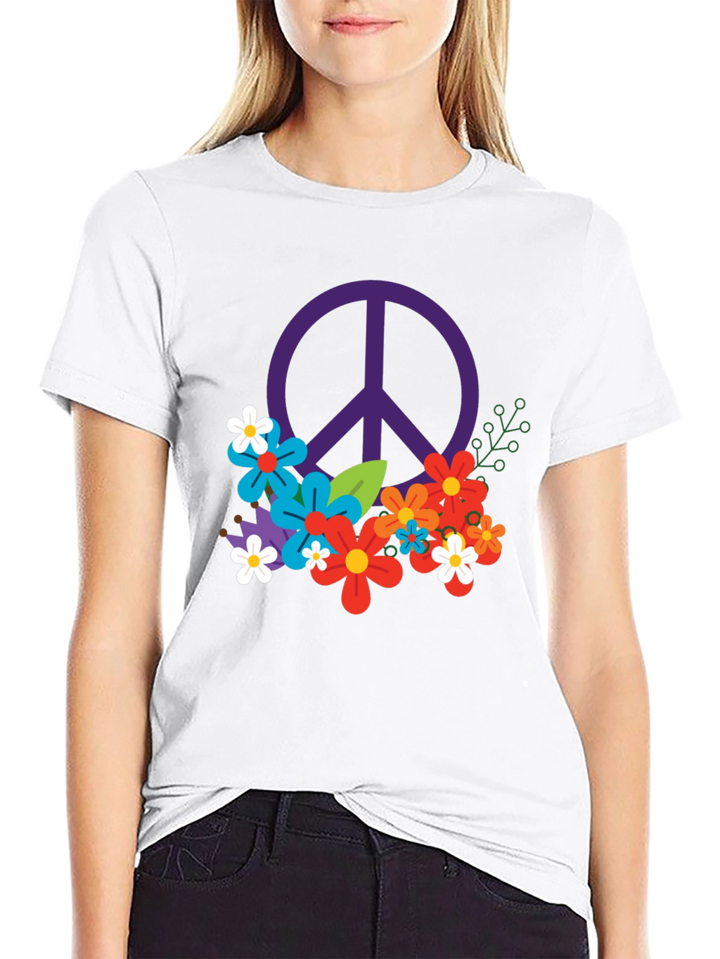 Peace & Flowers Graphic T-Shirt
