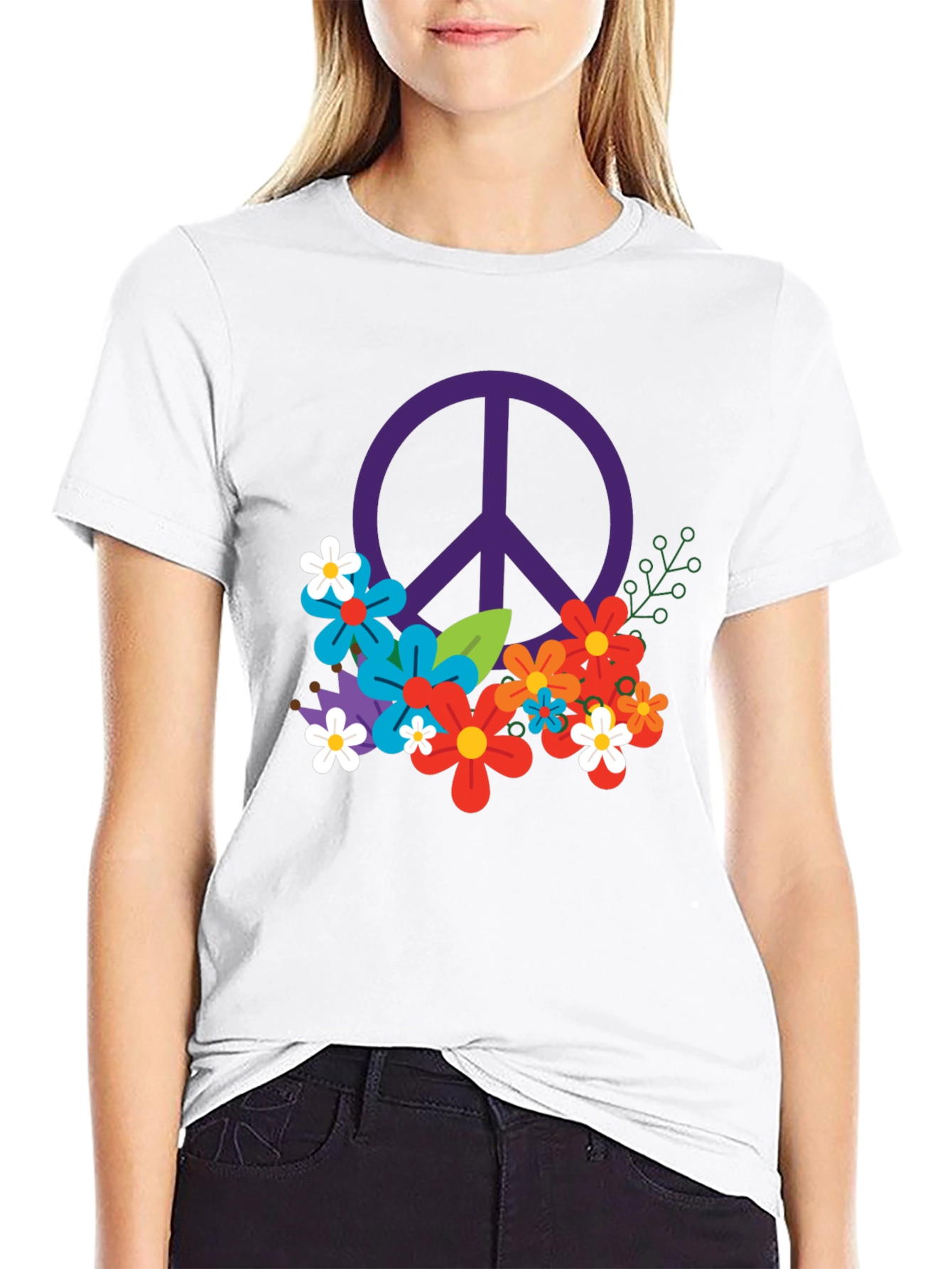 Peace & Flowers Graphic T-Shirt