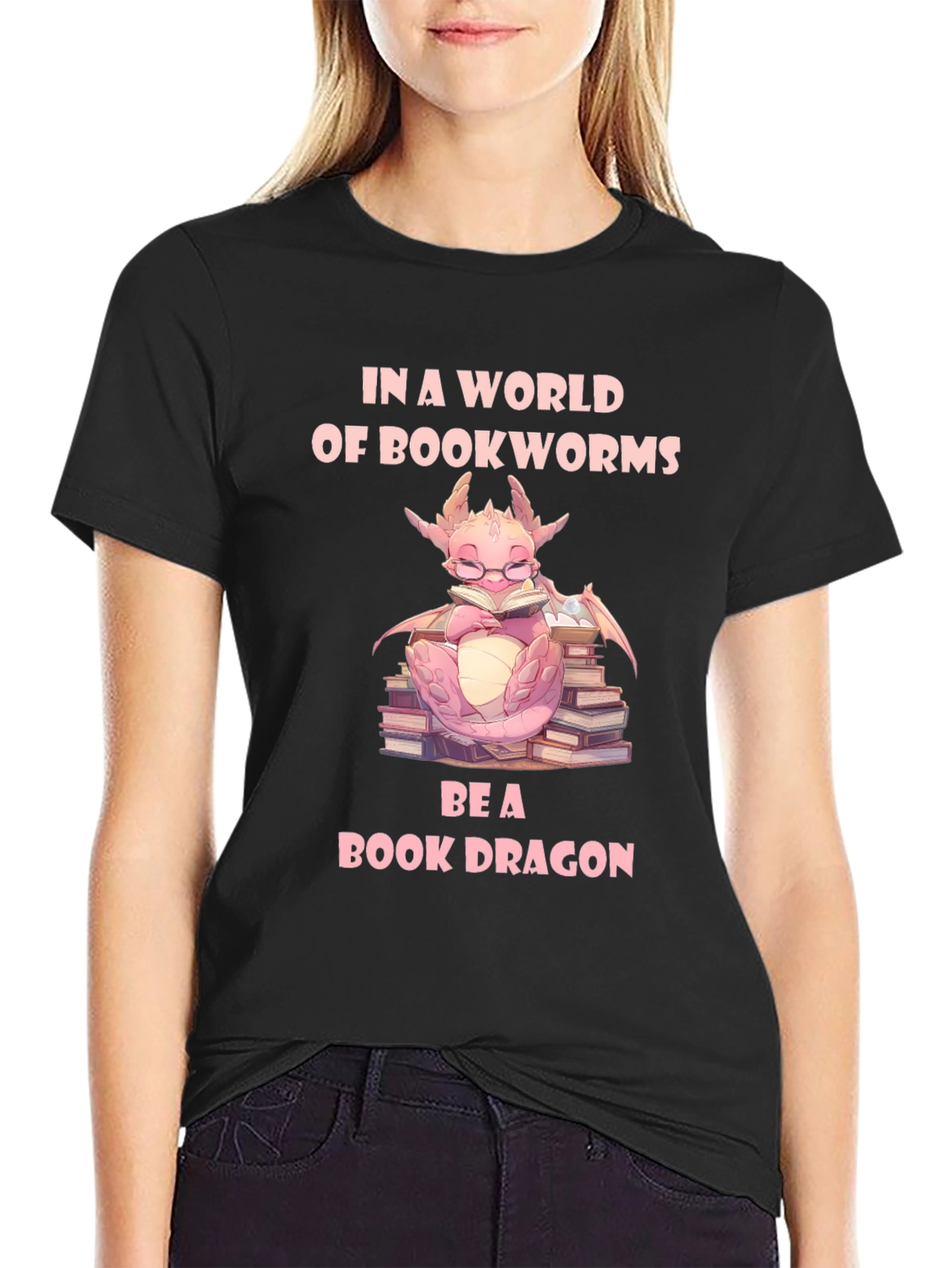 Book Dragon Graphic Tee - Perfect for Bookworms!