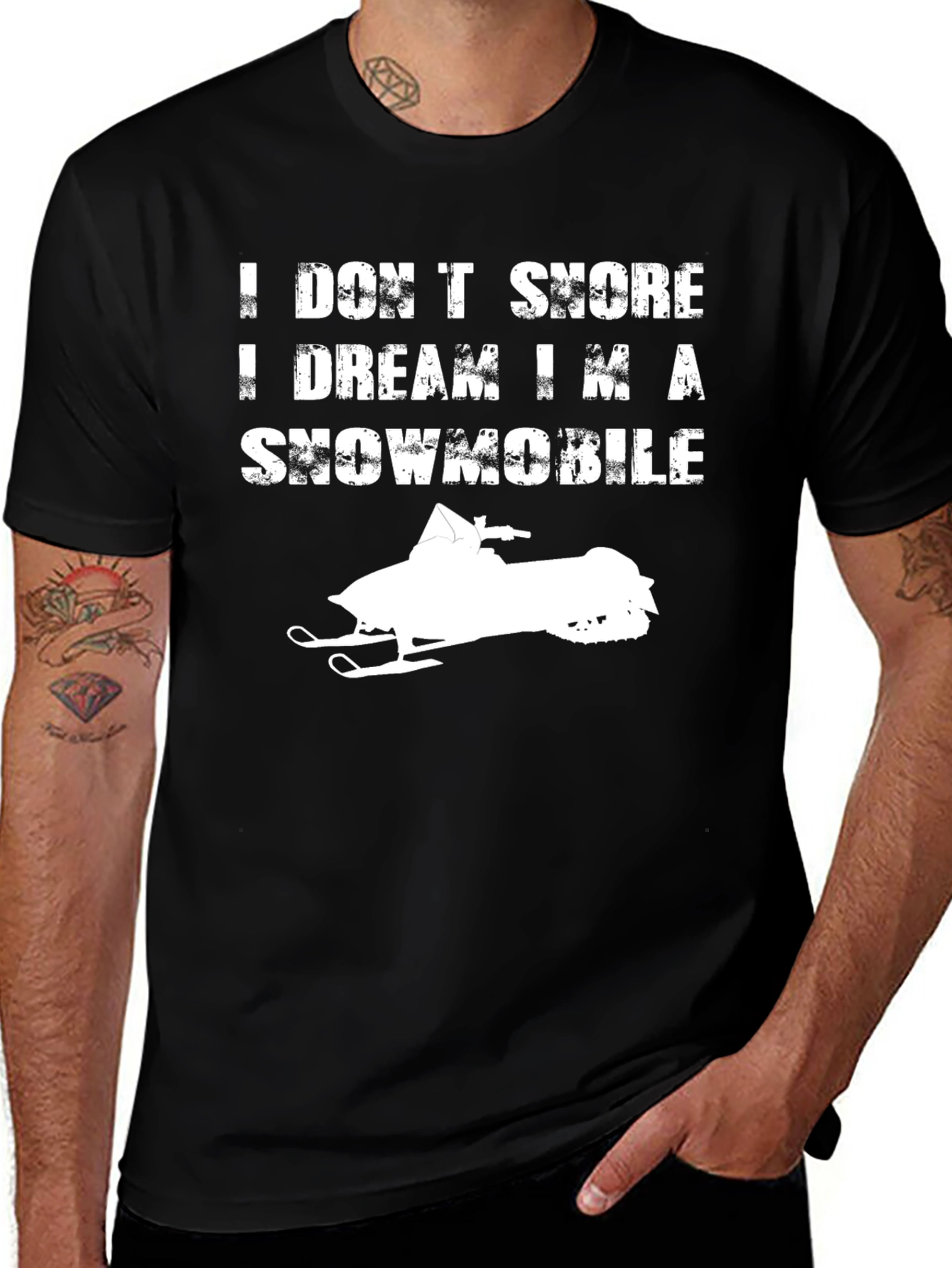 Snowmobile Dream T-Shirt - Black Graphic Tee