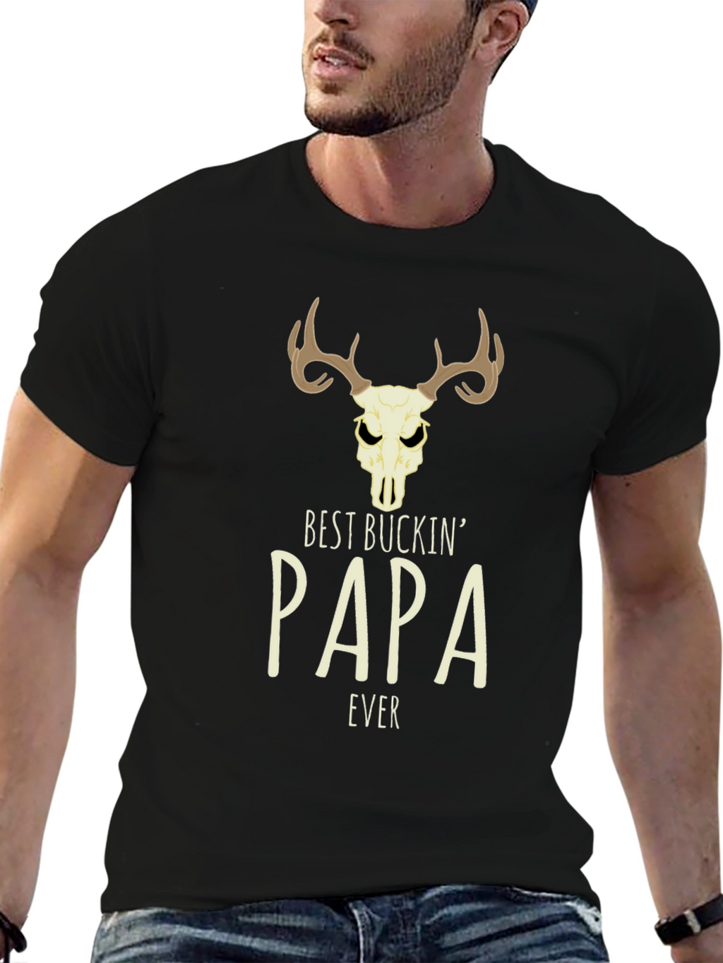 Best Buckin Papa Ever Graphic Tee