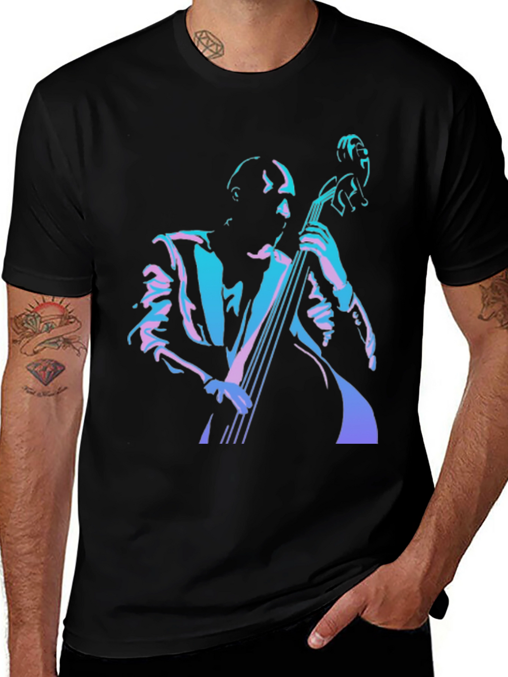 Jazz Bassist Graphic Tee - Cool Music Lover Shirt