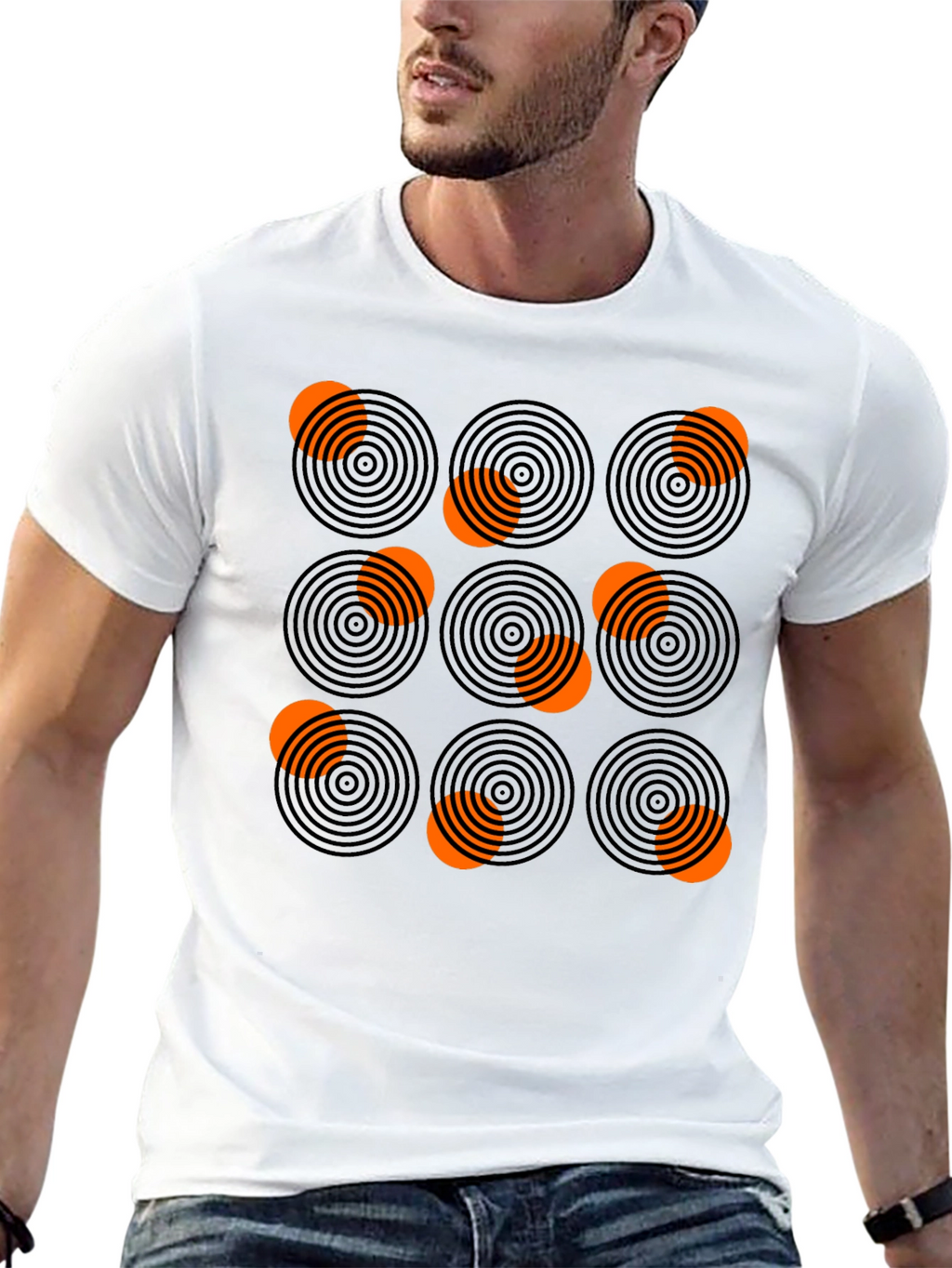 Abstract Circle Pattern Graphic Tee