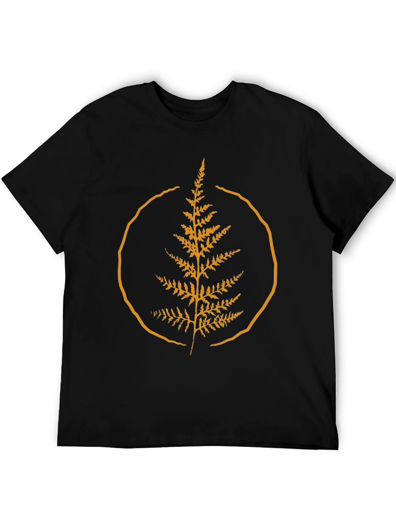 Nature Fern Graphic Tee - Stylish Black Shirt