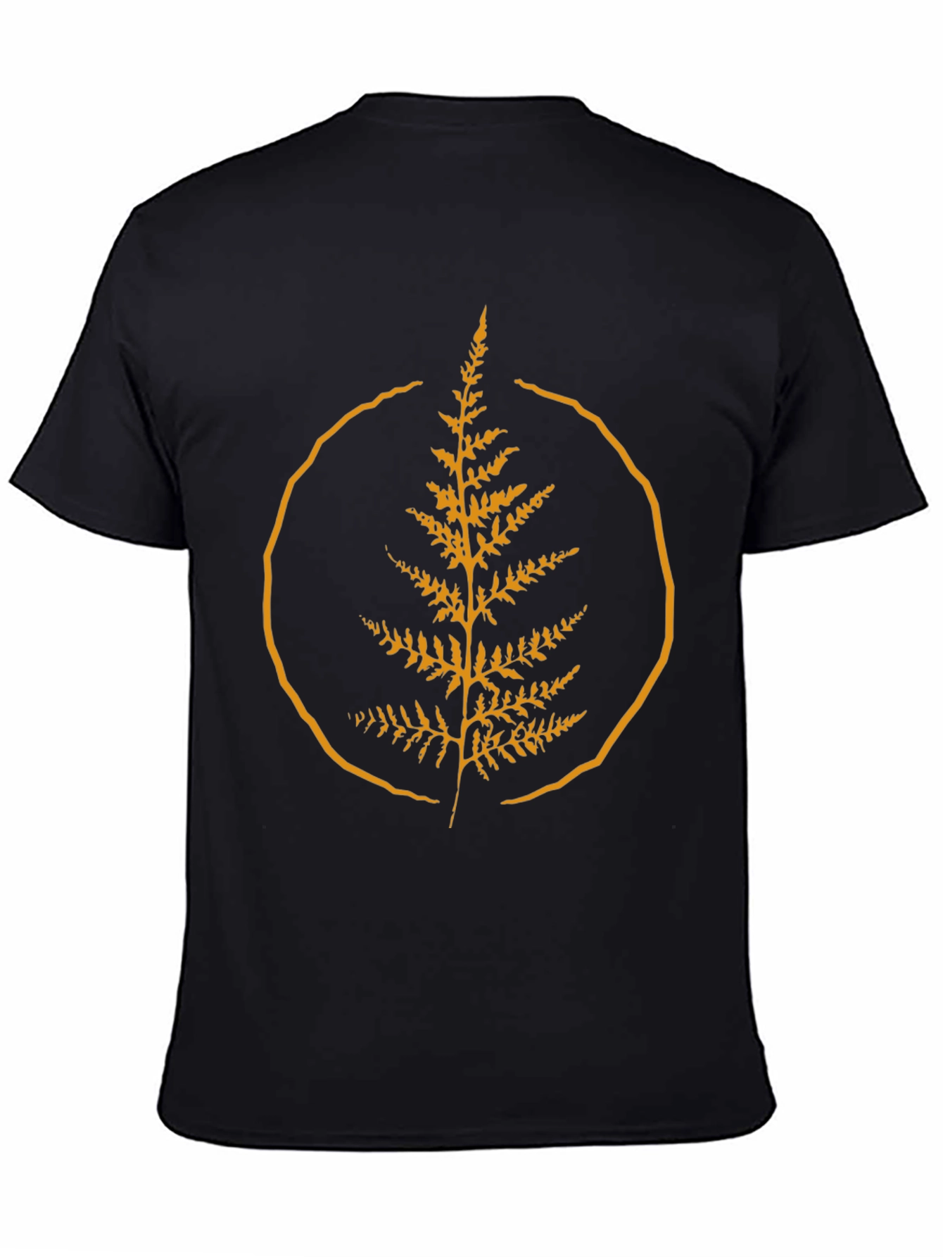 Nature Fern Graphic Tee - Stylish Black Shirt