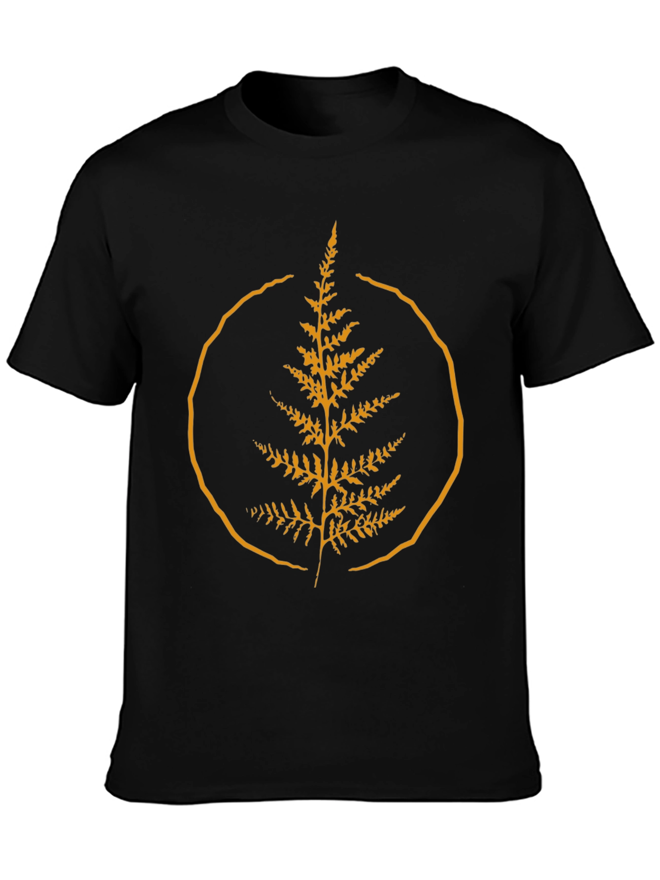 Nature Fern Graphic Tee - Stylish Black Shirt