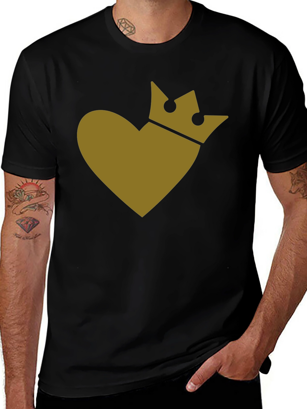 King Heart Tee - Stylish Crown Heart Graphic T-Shirt