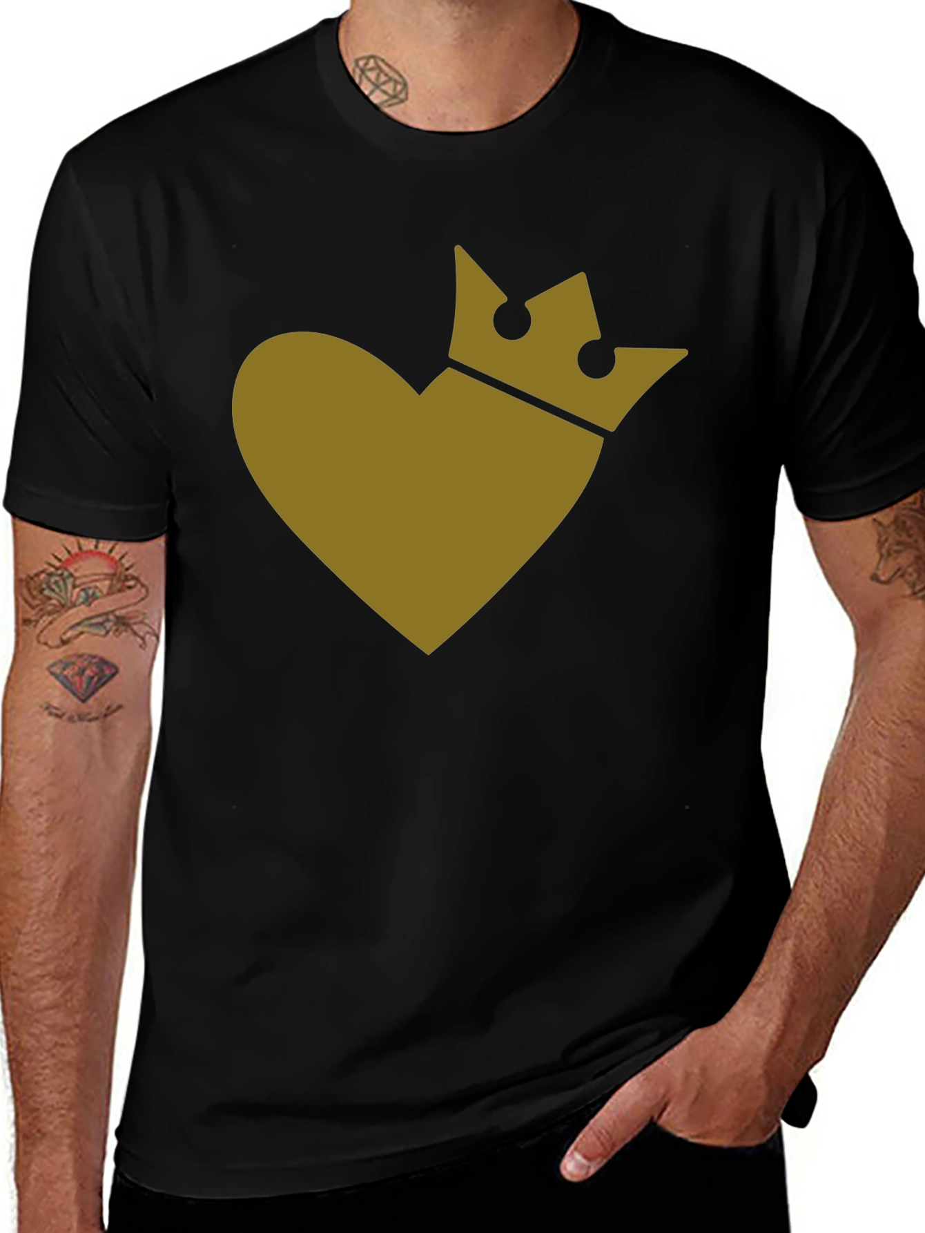 King Heart Tee - Stylish Crown Heart Graphic T-Shirt