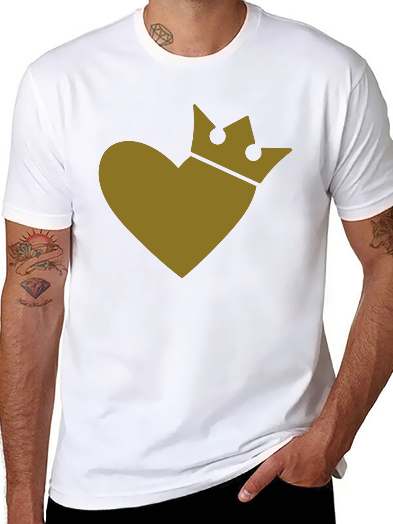 King Heart Tee - Stylish Crown Heart Graphic T-Shirt