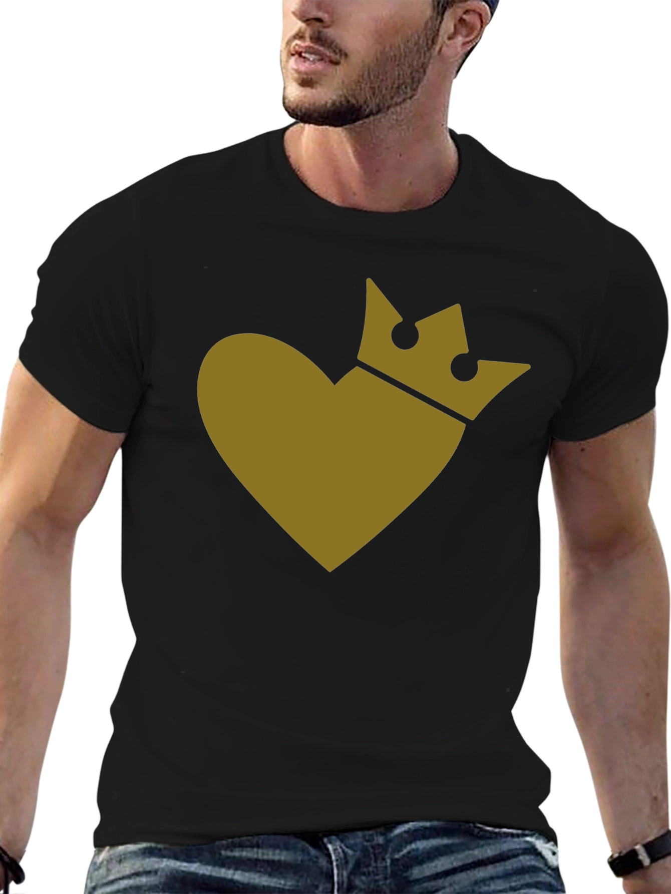 King Heart Tee - Stylish Crown Heart Graphic T-Shirt